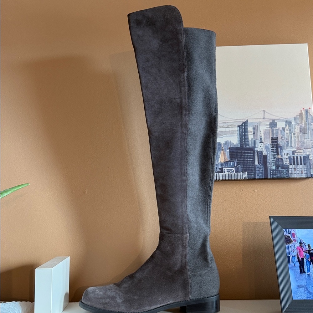 Stuart Weitzman 5050 Suede Over the Knee Boots - Taupe Gray Size 9,5